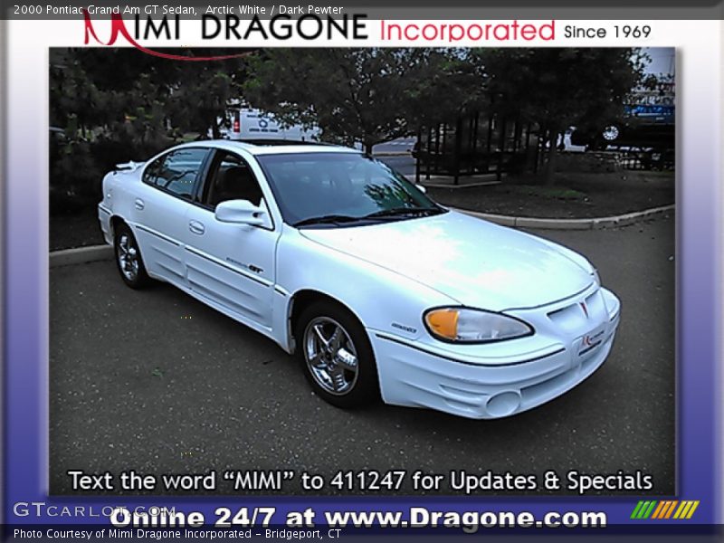 Arctic White / Dark Pewter 2000 Pontiac Grand Am GT Sedan