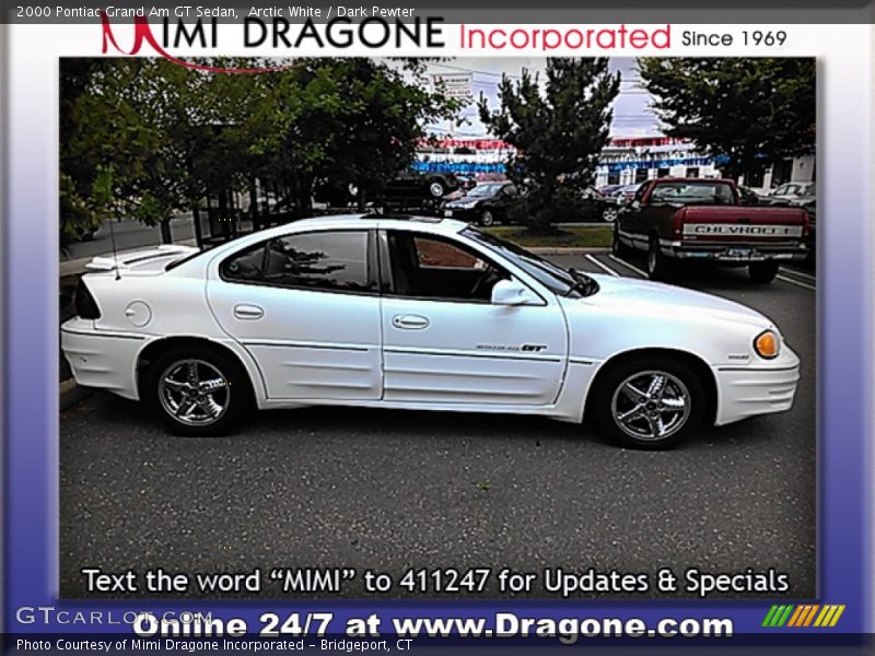 Arctic White / Dark Pewter 2000 Pontiac Grand Am GT Sedan