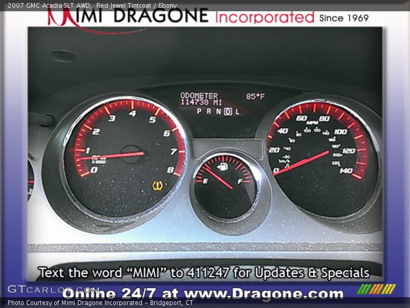 Red Jewel Tintcoat / Ebony 2007 GMC Acadia SLT AWD