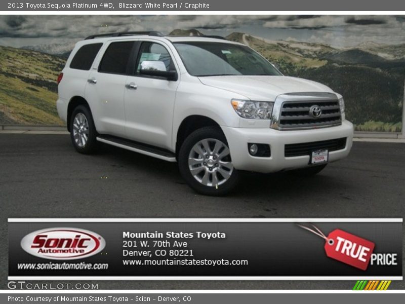 Blizzard White Pearl / Graphite 2013 Toyota Sequoia Platinum 4WD