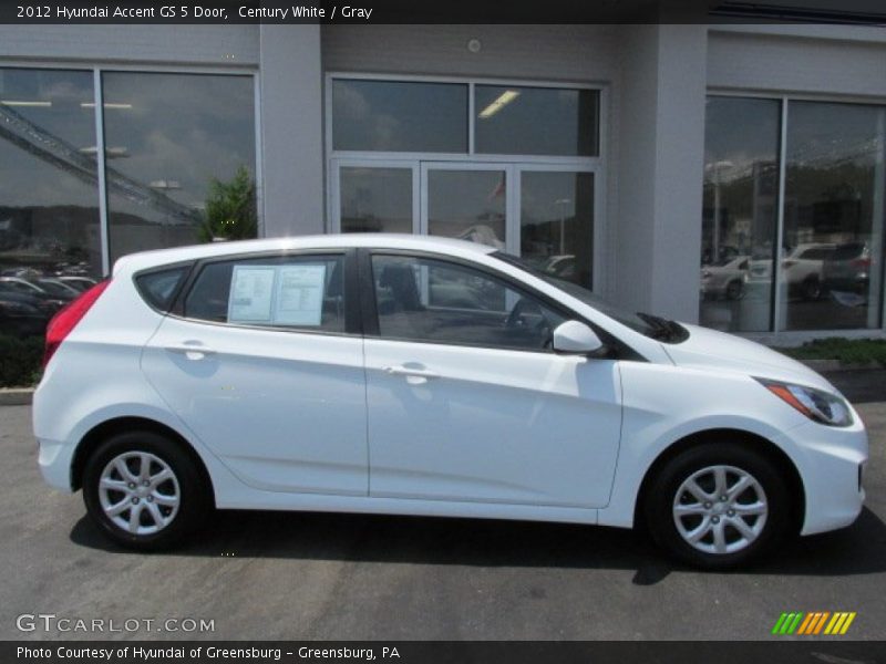 Century White / Gray 2012 Hyundai Accent GS 5 Door