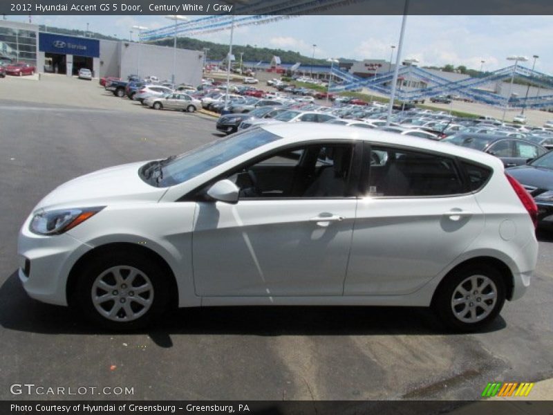 Century White / Gray 2012 Hyundai Accent GS 5 Door