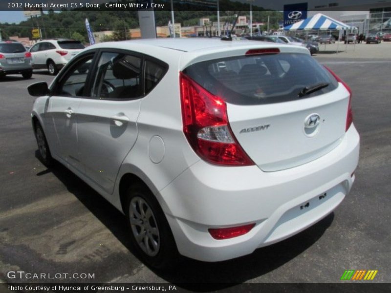 Century White / Gray 2012 Hyundai Accent GS 5 Door