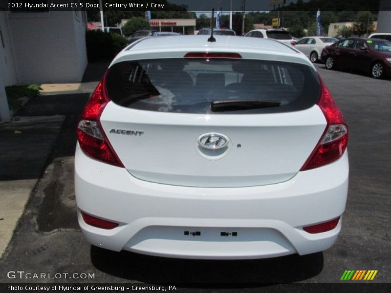 Century White / Gray 2012 Hyundai Accent GS 5 Door