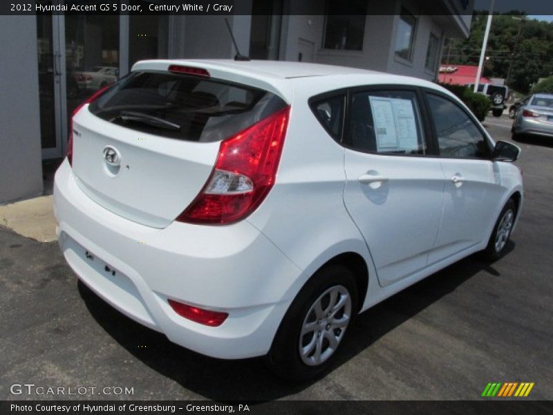 Century White / Gray 2012 Hyundai Accent GS 5 Door