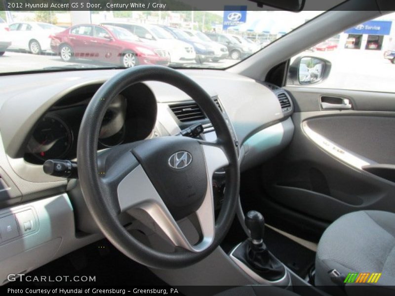 Century White / Gray 2012 Hyundai Accent GS 5 Door