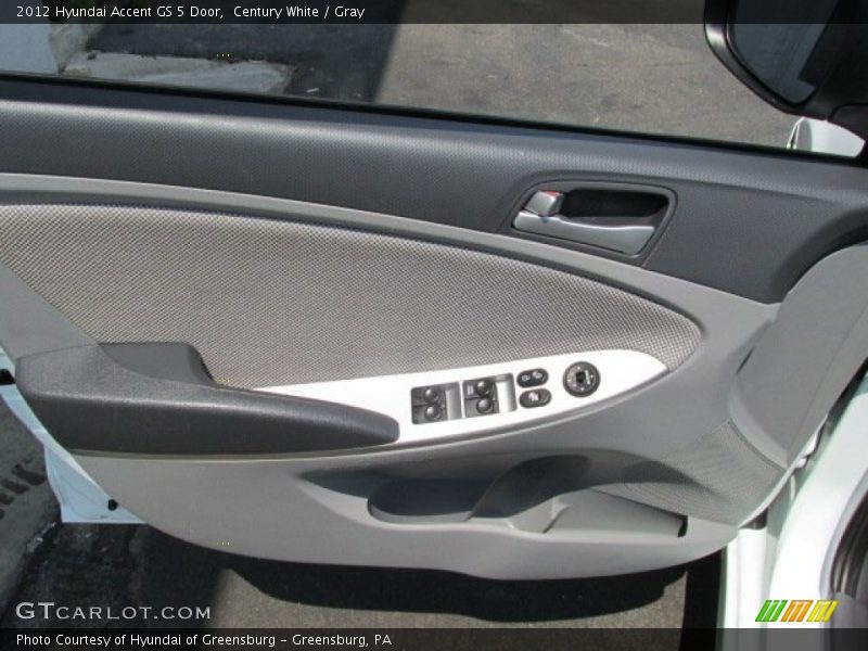 Century White / Gray 2012 Hyundai Accent GS 5 Door
