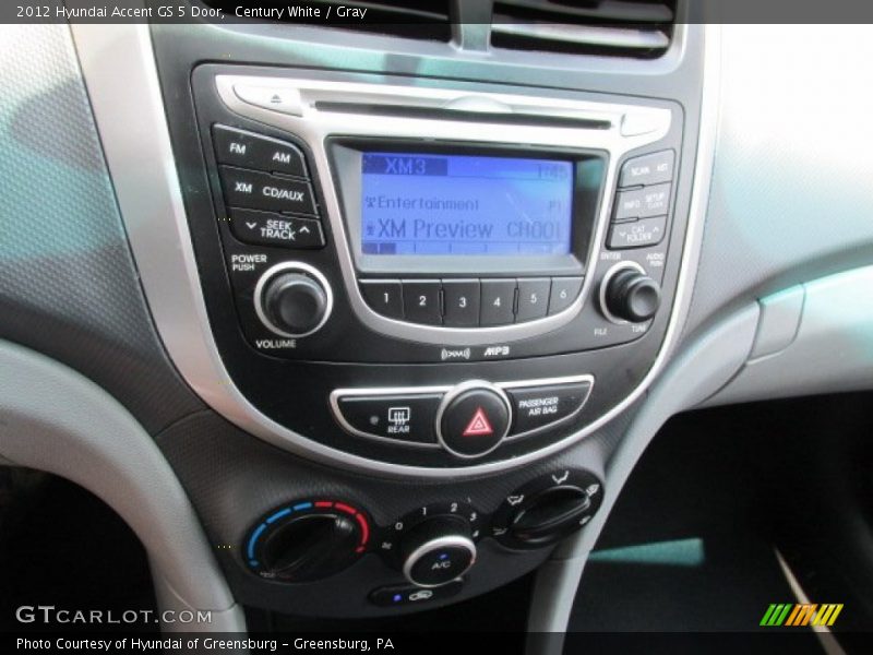 Century White / Gray 2012 Hyundai Accent GS 5 Door