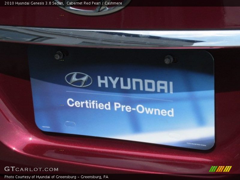 Cabernet Red Pearl / Cashmere 2010 Hyundai Genesis 3.8 Sedan