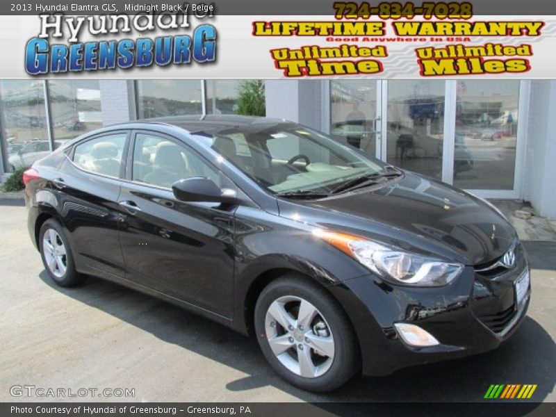 Midnight Black / Beige 2013 Hyundai Elantra GLS