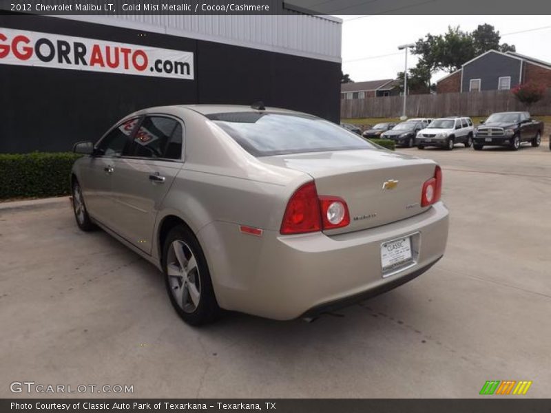 Gold Mist Metallic / Cocoa/Cashmere 2012 Chevrolet Malibu LT
