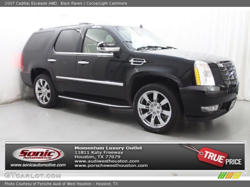 Black Raven / Cocoa/Light Cashmere 2007 Cadillac Escalade AWD