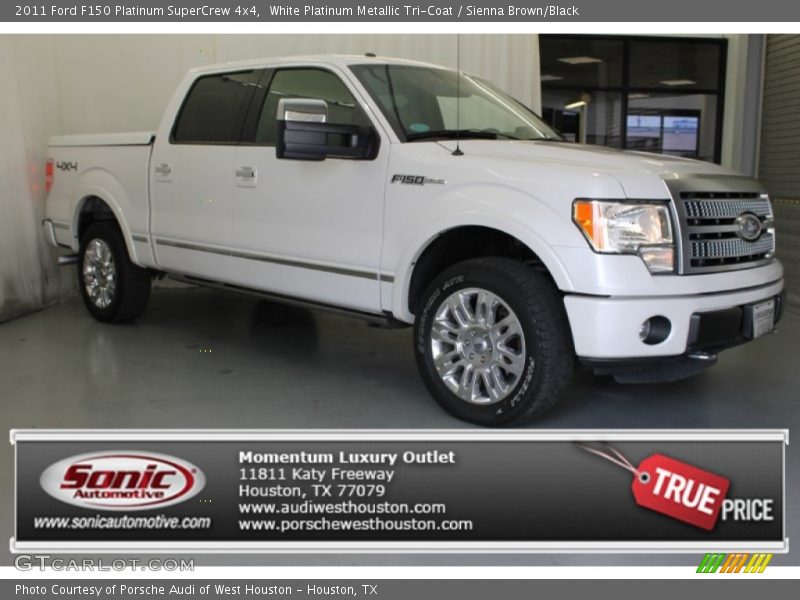 White Platinum Metallic Tri-Coat / Sienna Brown/Black 2011 Ford F150 Platinum SuperCrew 4x4