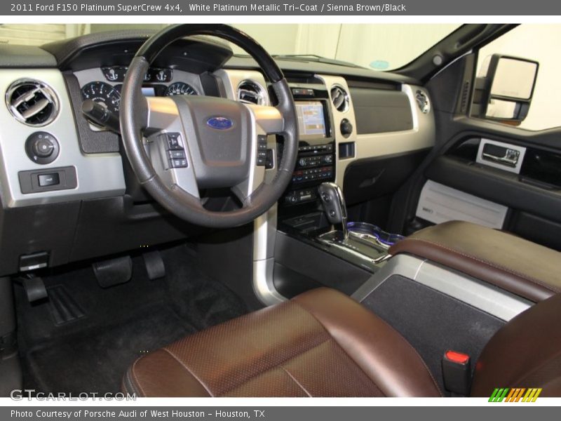 White Platinum Metallic Tri-Coat / Sienna Brown/Black 2011 Ford F150 Platinum SuperCrew 4x4