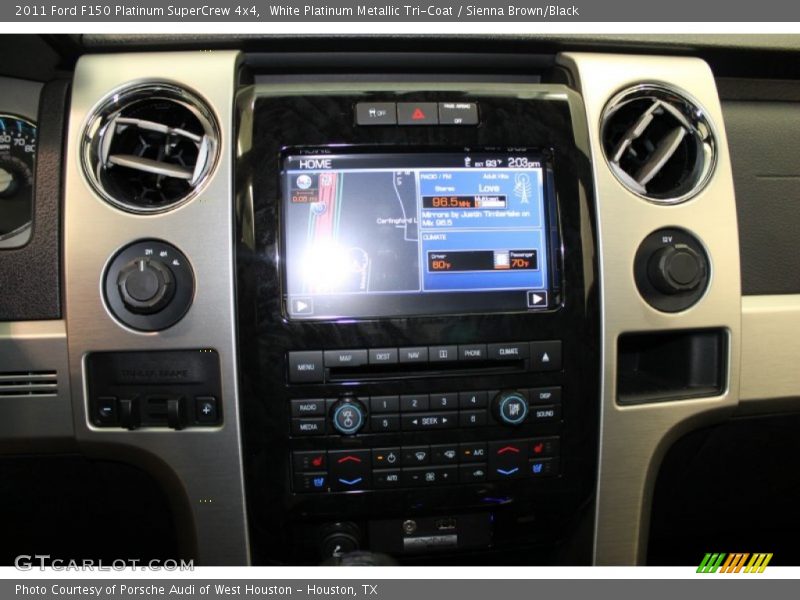 White Platinum Metallic Tri-Coat / Sienna Brown/Black 2011 Ford F150 Platinum SuperCrew 4x4