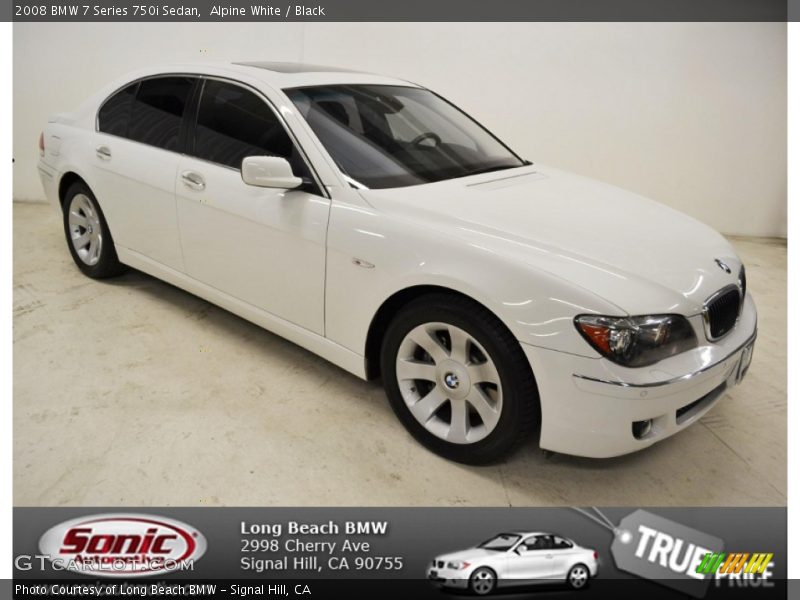 Alpine White / Black 2008 BMW 7 Series 750i Sedan