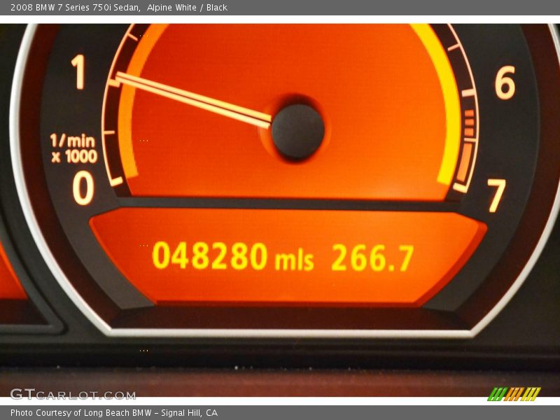 Alpine White / Black 2008 BMW 7 Series 750i Sedan