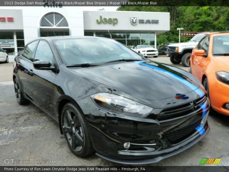 Pitch Black/Mopar Blue Stripes / Mopar '13 Black/Mopar Blue 2013 Dodge Dart Mopar '13