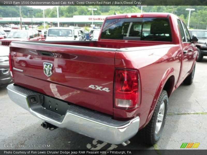 Deep Cherry Red Pearl / Black/Diesel Gray 2013 Ram 1500 Outdoorsman Quad Cab 4x4