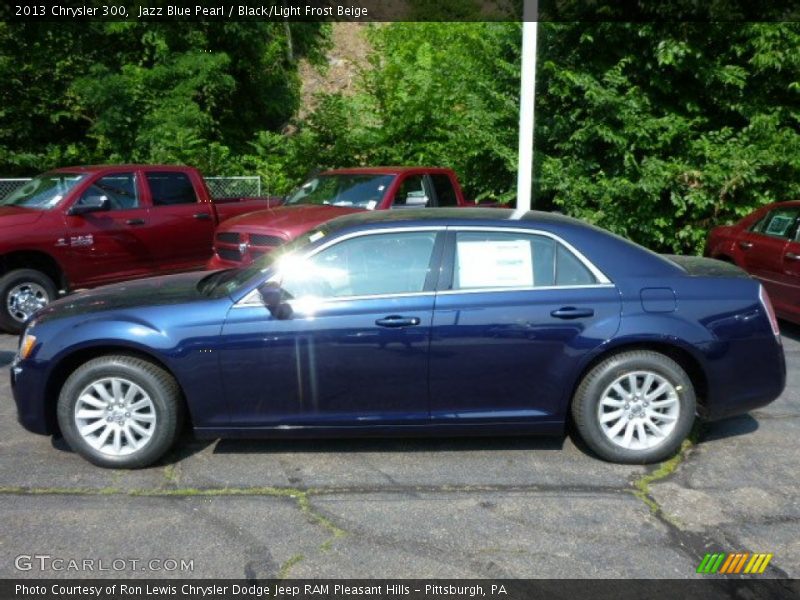 Jazz Blue Pearl / Black/Light Frost Beige 2013 Chrysler 300