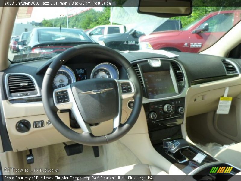 Jazz Blue Pearl / Black/Light Frost Beige 2013 Chrysler 300