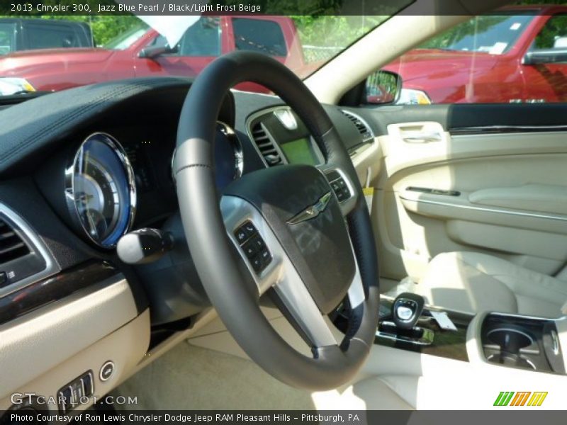 Jazz Blue Pearl / Black/Light Frost Beige 2013 Chrysler 300