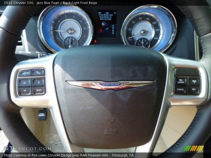 Jazz Blue Pearl / Black/Light Frost Beige 2013 Chrysler 300