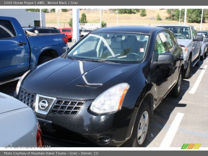 Wicked Black / Gray 2009 Nissan Rogue S AWD