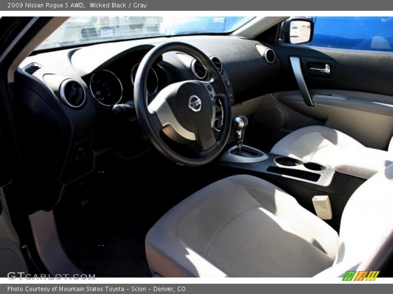 Wicked Black / Gray 2009 Nissan Rogue S AWD