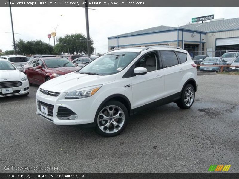 White Platinum / Medium Light Stone 2014 Ford Escape Titanium 2.0L EcoBoost