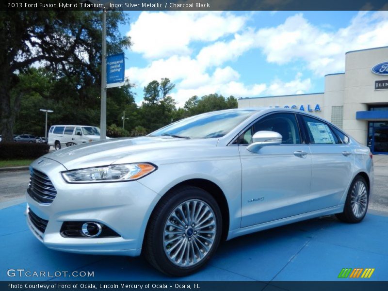 Ingot Silver Metallic / Charcoal Black 2013 Ford Fusion Hybrid Titanium
