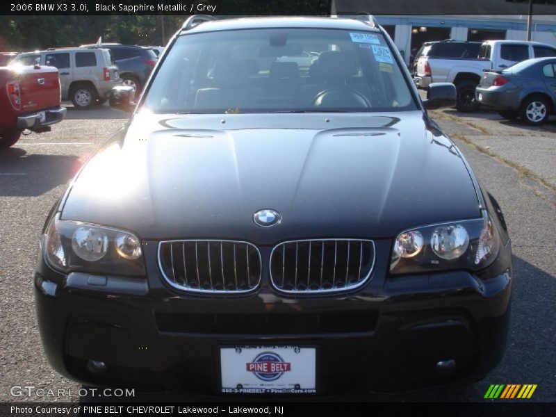 Black Sapphire Metallic / Grey 2006 BMW X3 3.0i