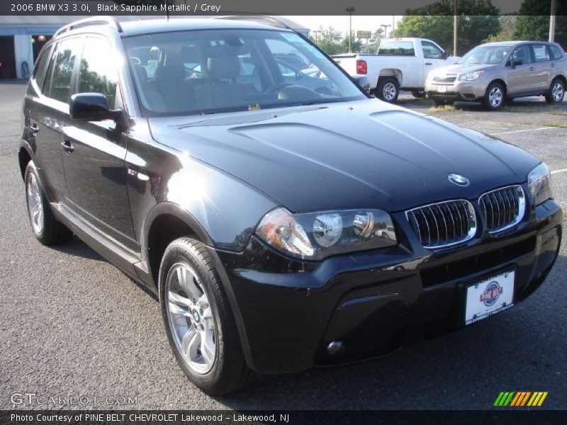 Black Sapphire Metallic / Grey 2006 BMW X3 3.0i
