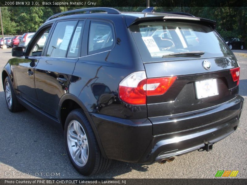 Black Sapphire Metallic / Grey 2006 BMW X3 3.0i