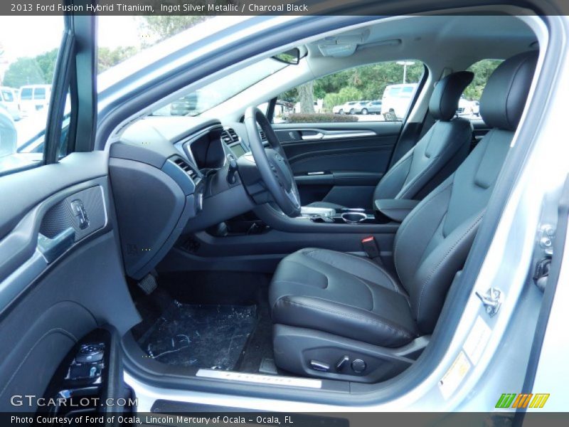 Ingot Silver Metallic / Charcoal Black 2013 Ford Fusion Hybrid Titanium