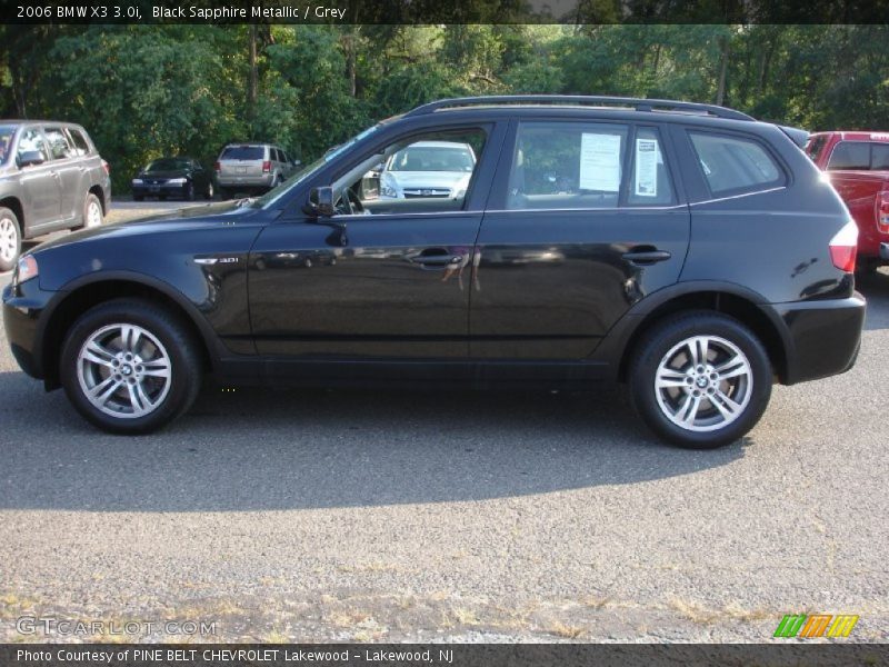 Black Sapphire Metallic / Grey 2006 BMW X3 3.0i