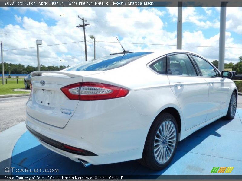 White Platinum Metallic Tri-coat / Charcoal Black 2013 Ford Fusion Hybrid Titanium