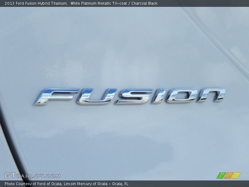 White Platinum Metallic Tri-coat / Charcoal Black 2013 Ford Fusion Hybrid Titanium