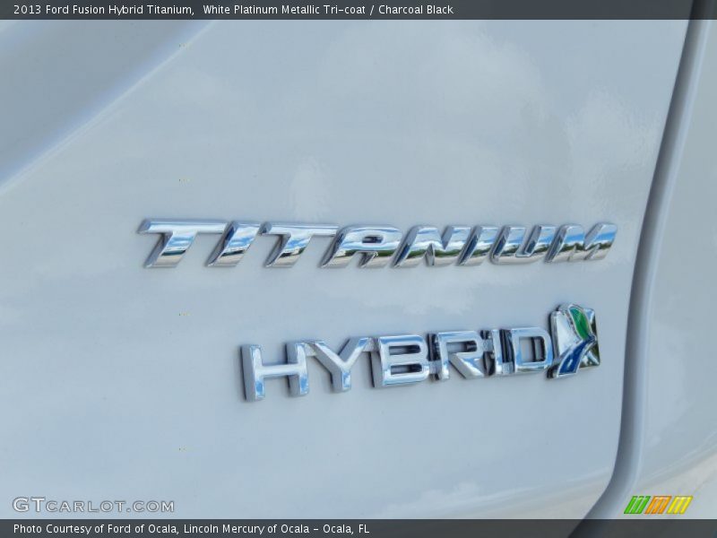 White Platinum Metallic Tri-coat / Charcoal Black 2013 Ford Fusion Hybrid Titanium