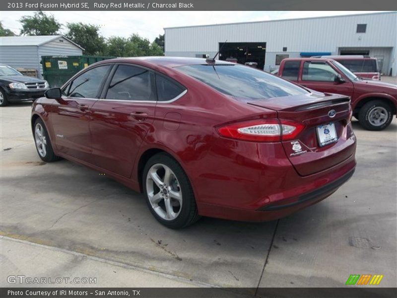 Ruby Red Metallic / Charcoal Black 2013 Ford Fusion Hybrid SE