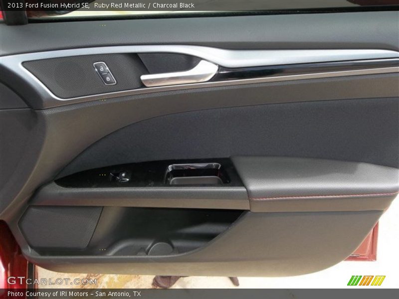 Ruby Red Metallic / Charcoal Black 2013 Ford Fusion Hybrid SE