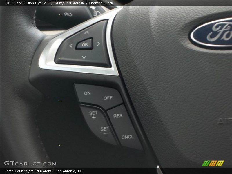 Ruby Red Metallic / Charcoal Black 2013 Ford Fusion Hybrid SE