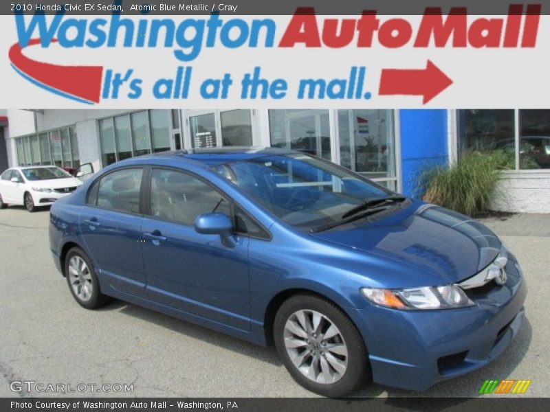 Atomic Blue Metallic / Gray 2010 Honda Civic EX Sedan