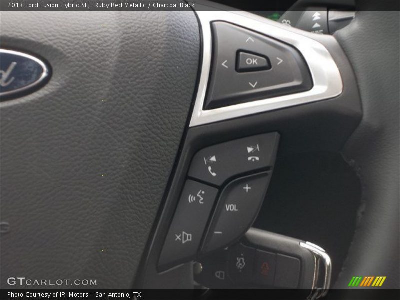 Ruby Red Metallic / Charcoal Black 2013 Ford Fusion Hybrid SE