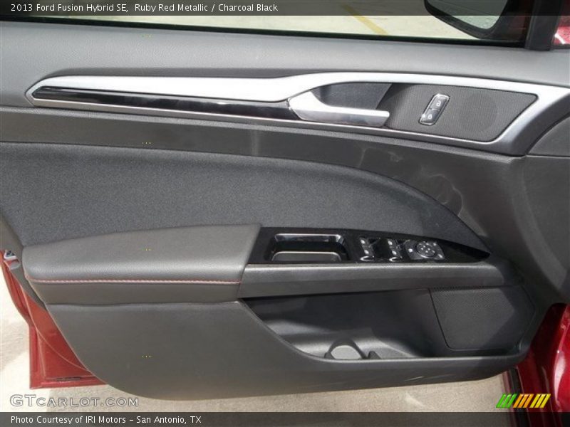 Ruby Red Metallic / Charcoal Black 2013 Ford Fusion Hybrid SE