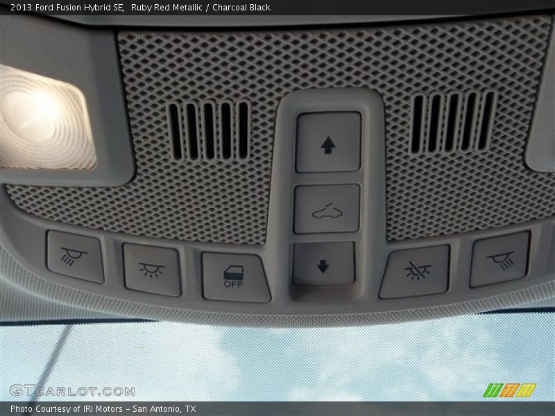 Ruby Red Metallic / Charcoal Black 2013 Ford Fusion Hybrid SE