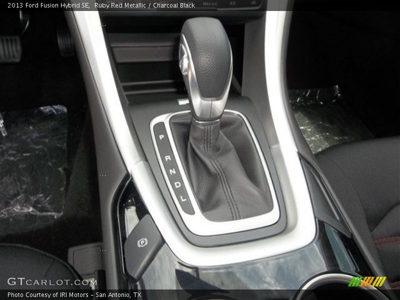 Ruby Red Metallic / Charcoal Black 2013 Ford Fusion Hybrid SE