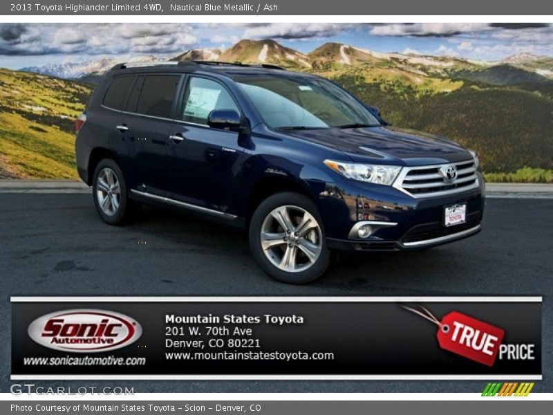 Nautical Blue Metallic / Ash 2013 Toyota Highlander Limited 4WD