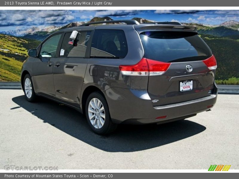 Predawn Gray Mica / Light Gray 2013 Toyota Sienna LE AWD