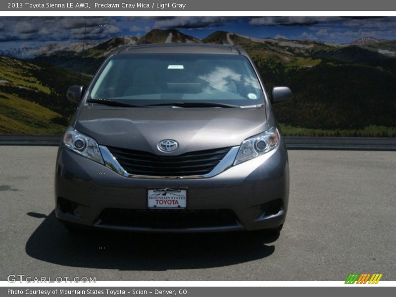 Predawn Gray Mica / Light Gray 2013 Toyota Sienna LE AWD